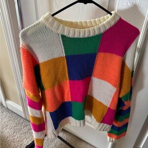 DAVI & DANI Multicolor Patchwork Sweater